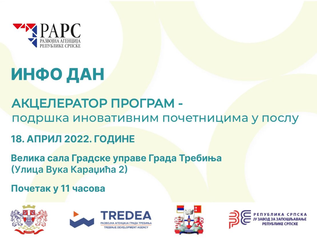 Инфо дан – Акцелератор програм-подршка иновативним пoчетницима у послу