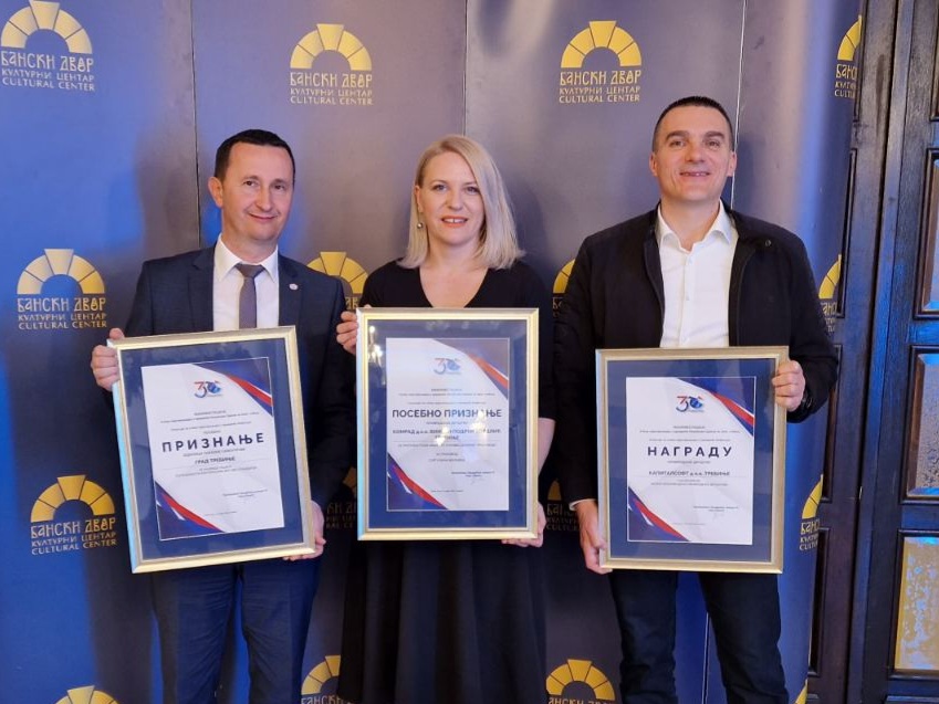 Gradu Trebinju posebno priznanje na Izboru najuspješnijih u privredi Srpske za 2022.